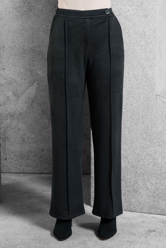 Vêtements hijab NOIR PANTALON À TAILLE ÉLASTIQUE 70791 - ALVİNA