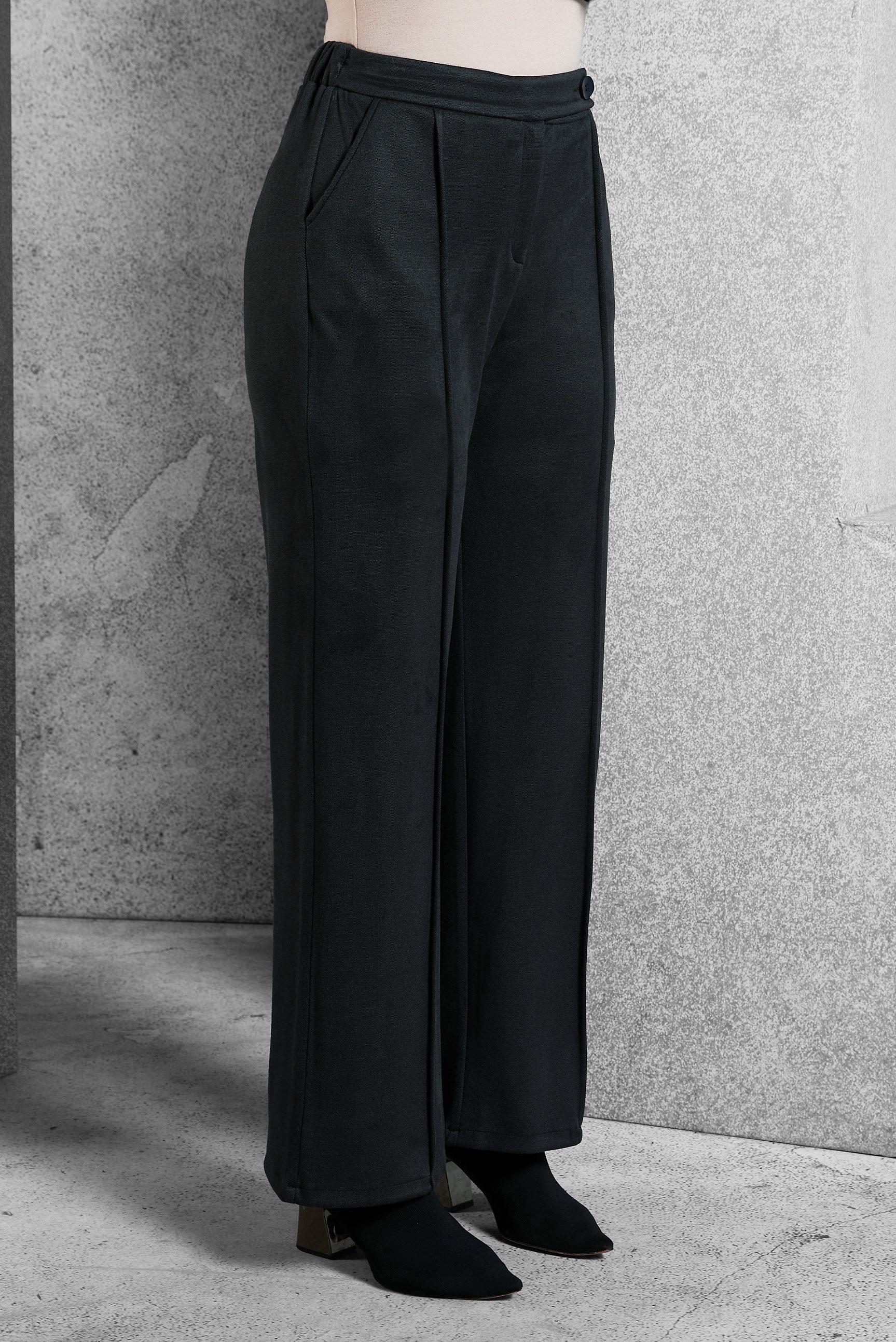 Vêtements hijab NOIR PANTALON À TAILLE ÉLASTIQUE 70791