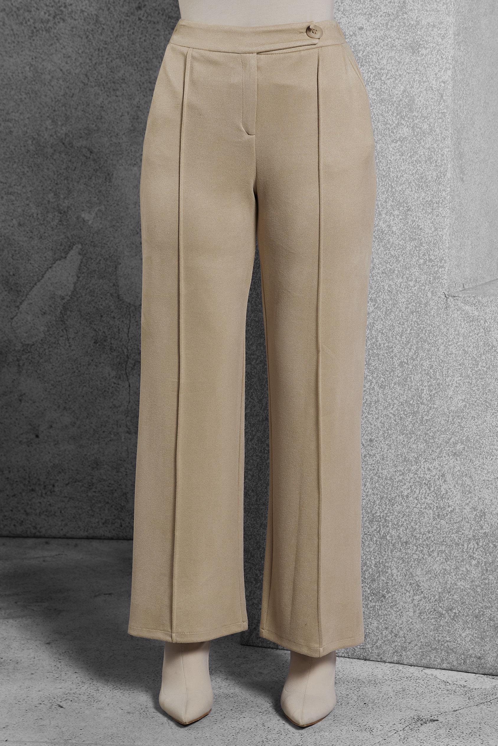 Vêtements hijab BEIGE PANTALON À TAILLE ÉLASTIQUE 70791
