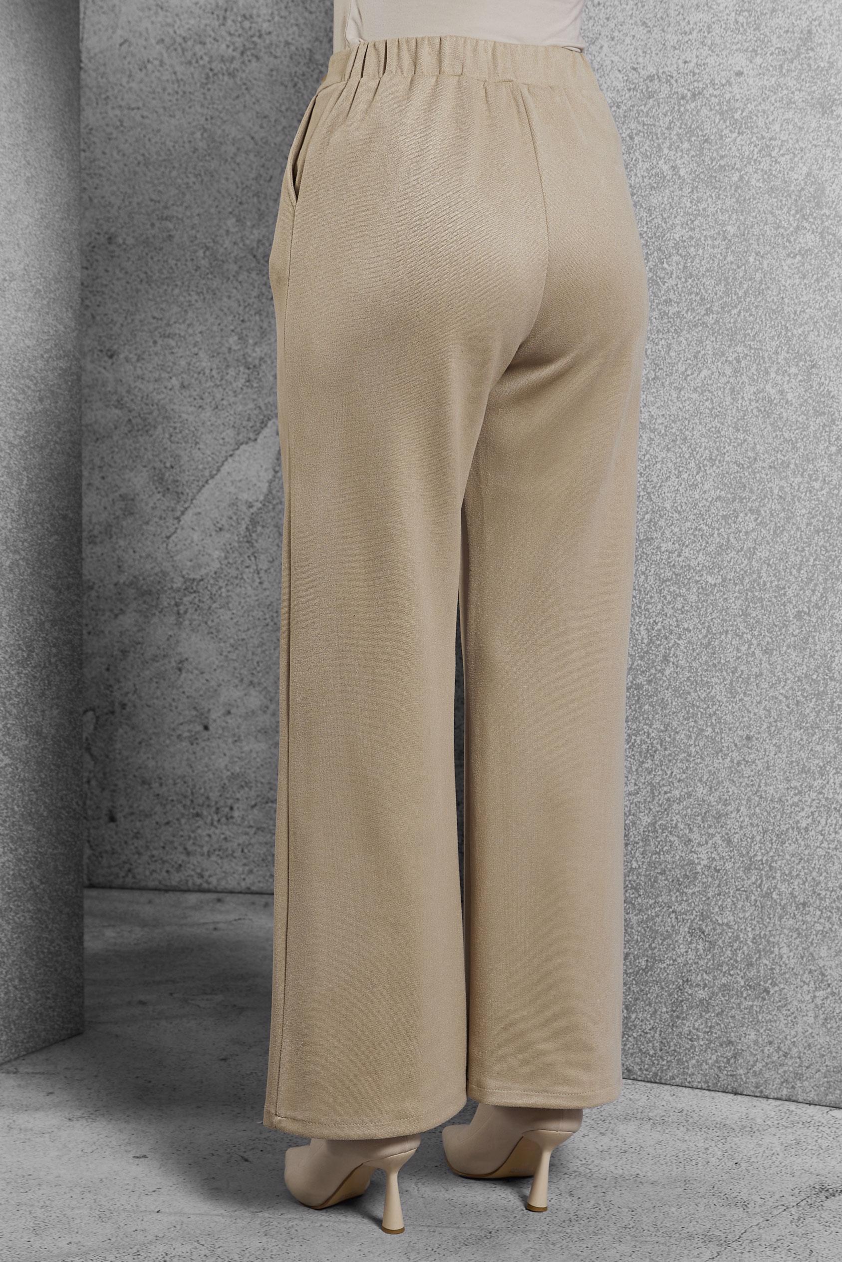 Vêtements hijab BEIGE PANTALON À TAILLE ÉLASTIQUE 70791