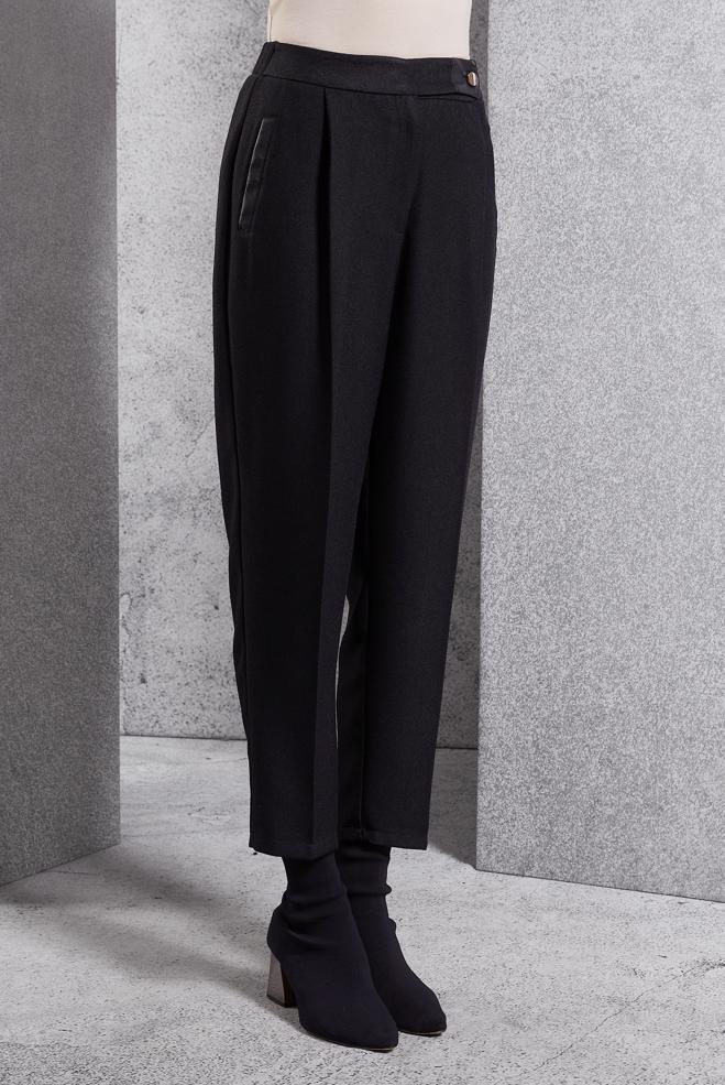 Vêtements hijab NOIR PANTALON COUPE CAROTTE 70792 - ALVİNA