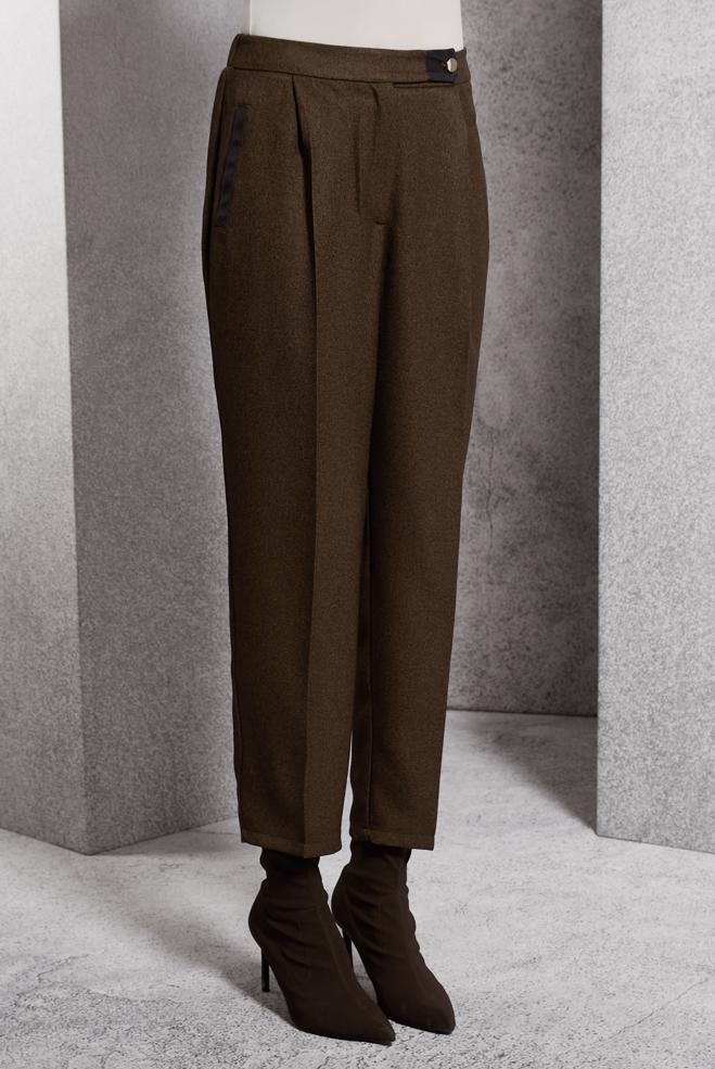 Vêtements hijab BRUN PANTALON COUPE CAROTTE 70792 - ALVİNA