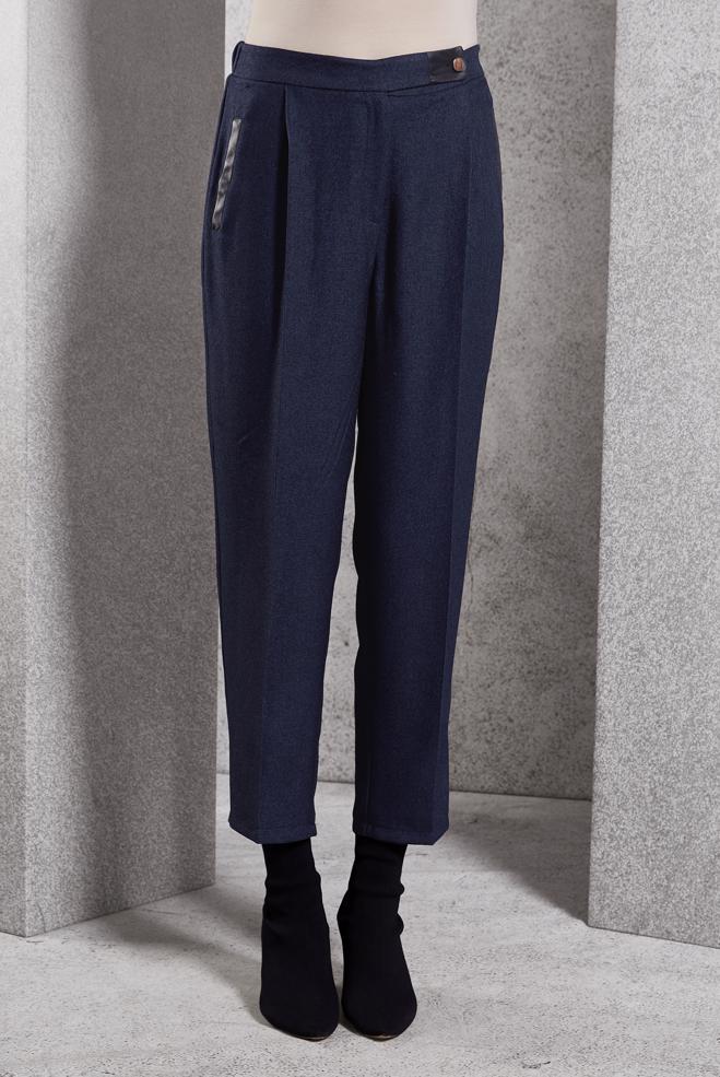 Vêtements hijab BLEU MARINE PANTALON COUPE CAROTTE 70792 - ALVİNA