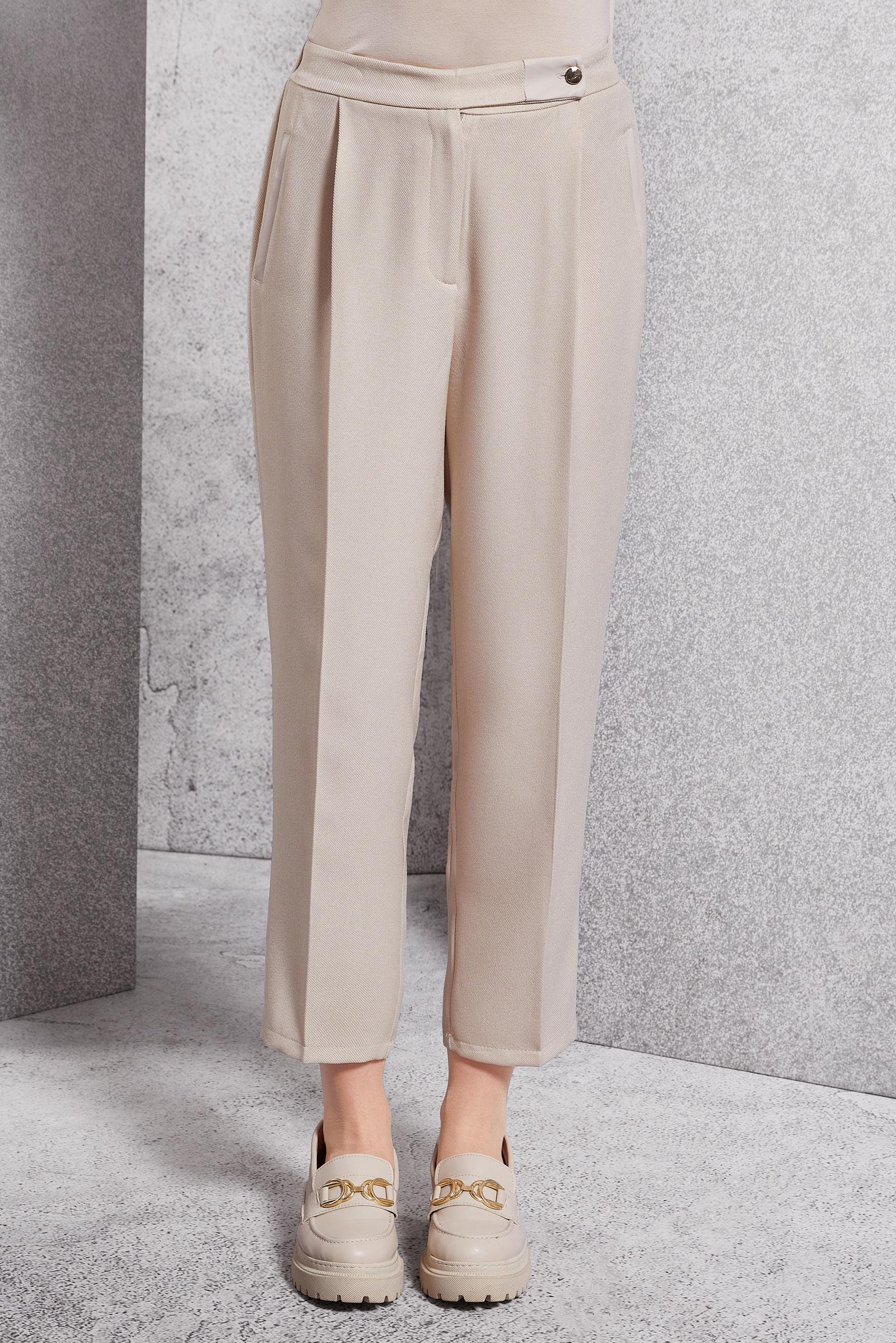 Tesettür giyim EKRU HAVUÇ KESİM PANTOLON 70792