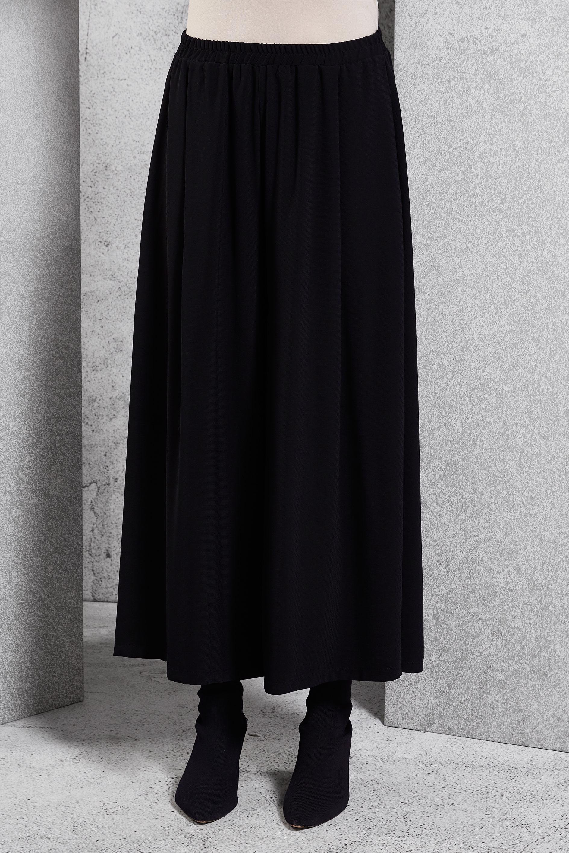 Tesettür giyim SİYAH BELİ LASTİKLİ PANTOLON 70795