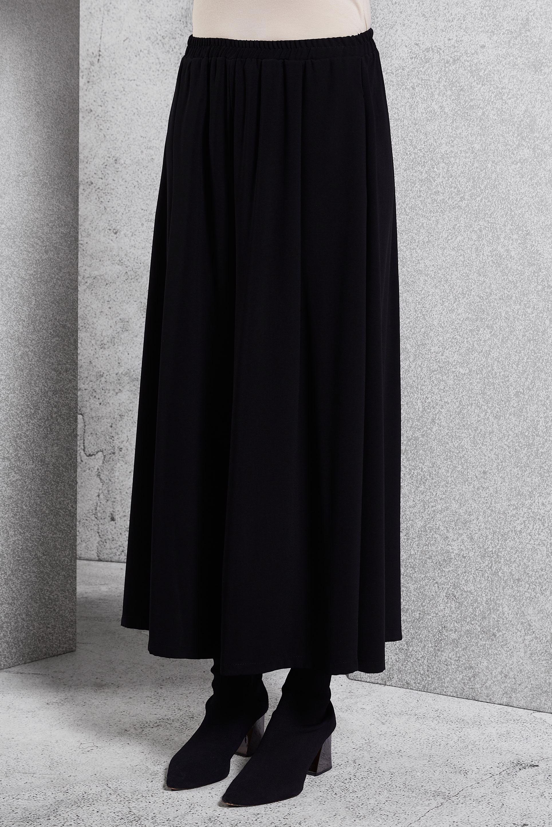 Tesettür giyim SİYAH BELİ LASTİKLİ PANTOLON 70795