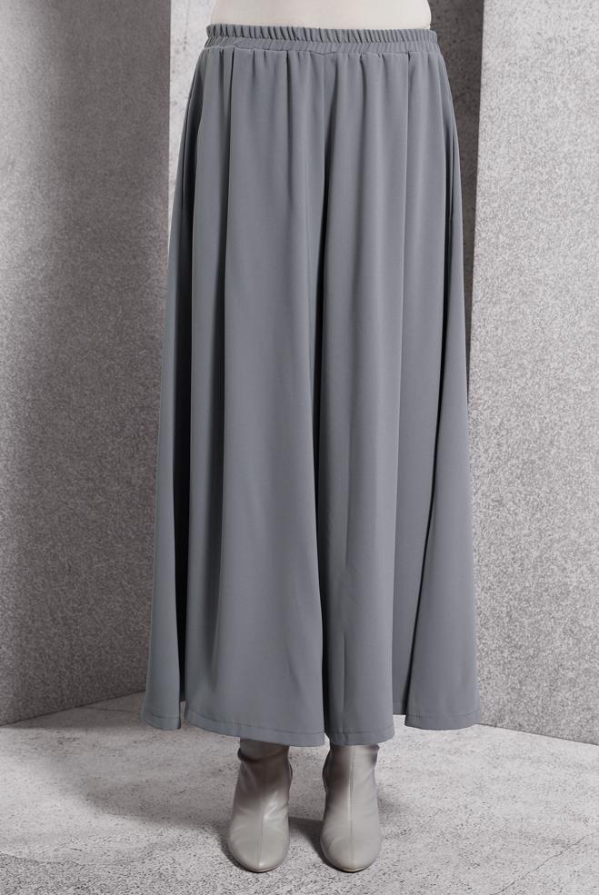 Vêtements hijab GRIS PANTALON À TAILLE ÉLASTIQUE 70795 - ALVİNA