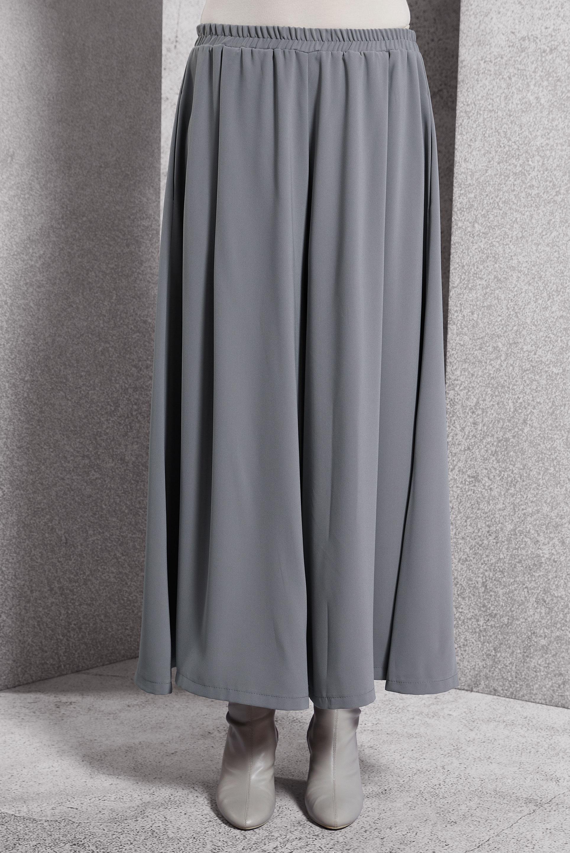 Vêtements hijab GRIS PANTALON À TAILLE ÉLASTIQUE 70795