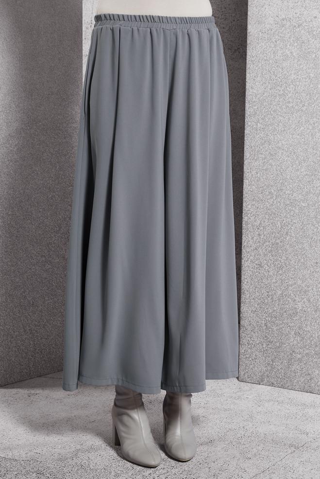 Vêtements hijab GRIS PANTALON À TAILLE ÉLASTIQUE 70795 - ALVİNA