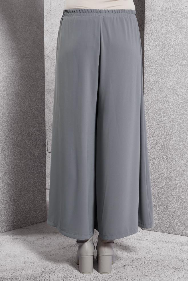 Vêtements hijab GRIS PANTALON À TAILLE ÉLASTIQUE 70795 - ALVİNA