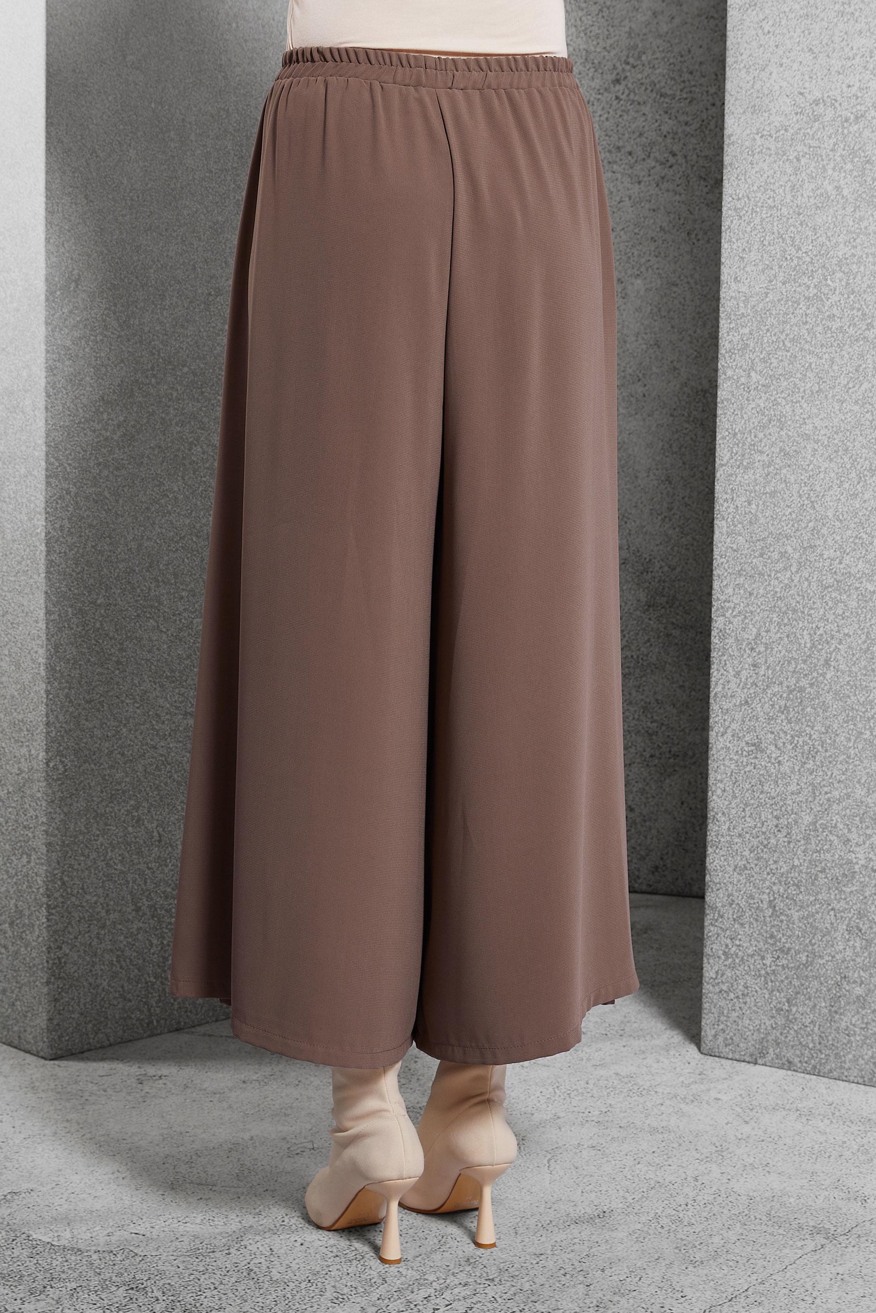 Tesettür giyim VİZON BELİ LASTİKLİ PANTOLON 70795