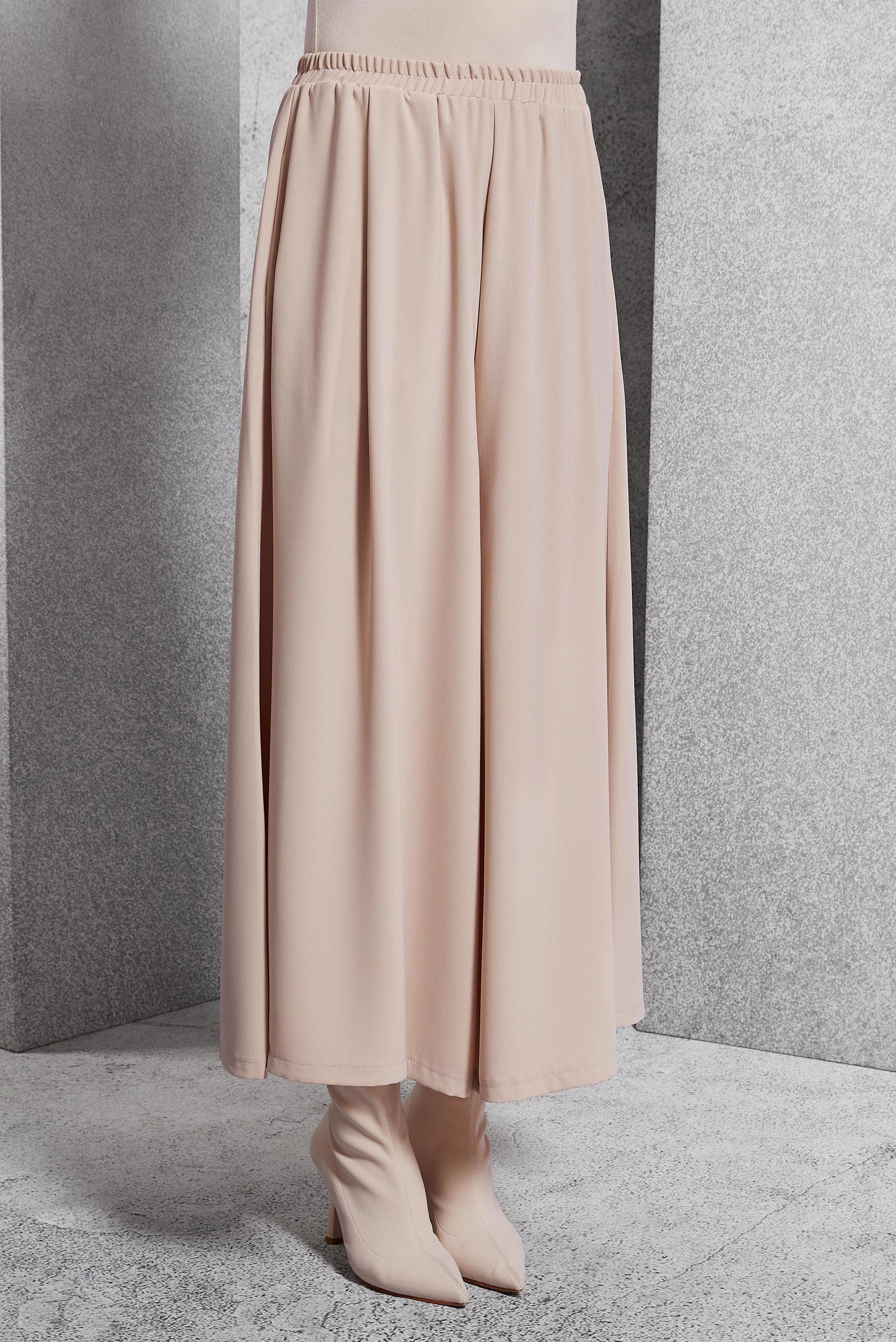 Vêtements hijab BEIGE PANTALON À TAILLE ÉLASTIQUE 70795