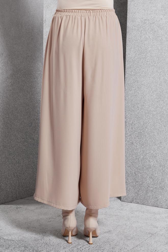 Vêtements hijab BEIGE PANTALON À TAILLE ÉLASTIQUE 70795 - ALVİNA