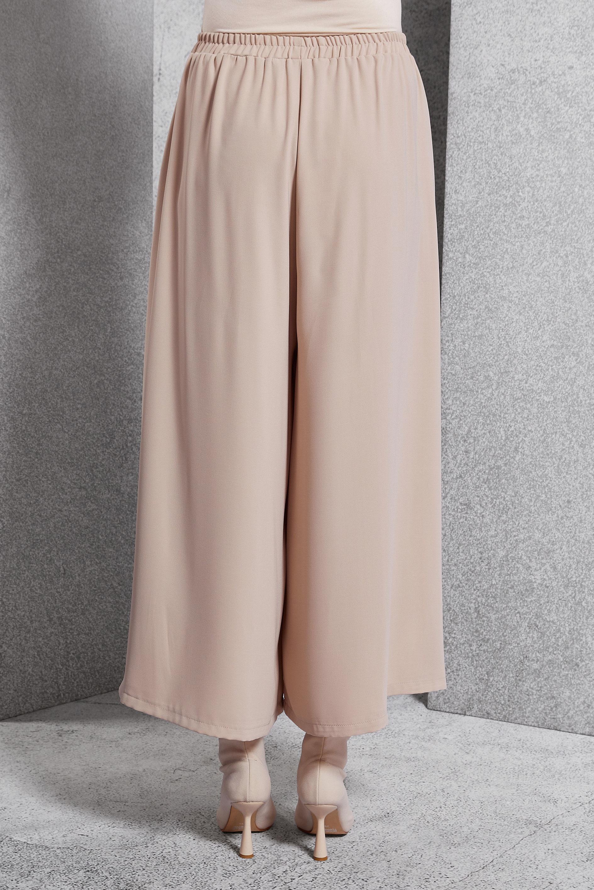 Vêtements hijab BEIGE PANTALON À TAILLE ÉLASTIQUE 70795