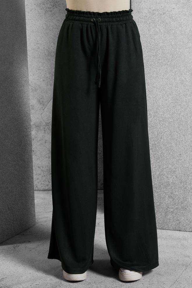 Vêtements hijab NOIR PANTALON À TAILLE ÉLASTIQUE 70796 - ALVİNA