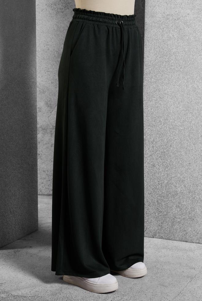 Vêtements hijab NOIR PANTALON À TAILLE ÉLASTIQUE 70796 - ALVİNA