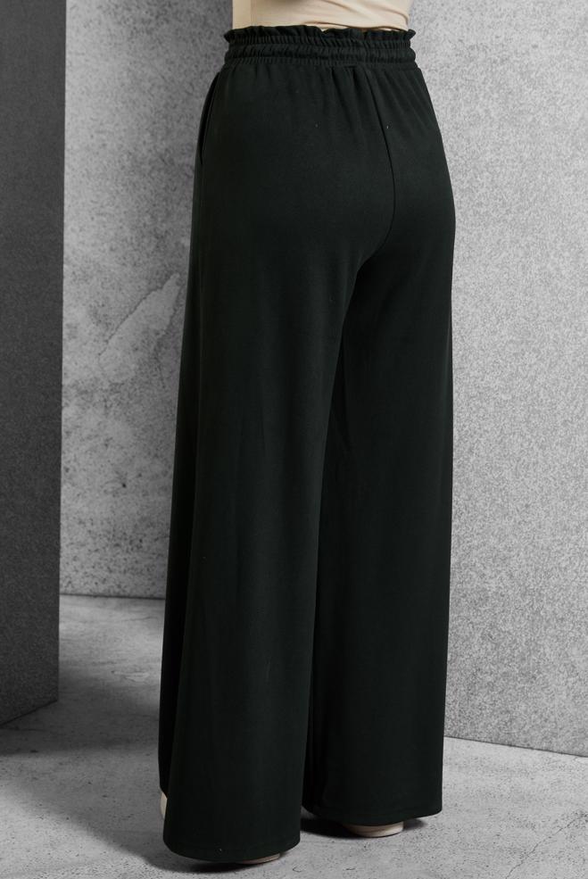 Vêtements hijab NOIR PANTALON À TAILLE ÉLASTIQUE 70796 - ALVİNA