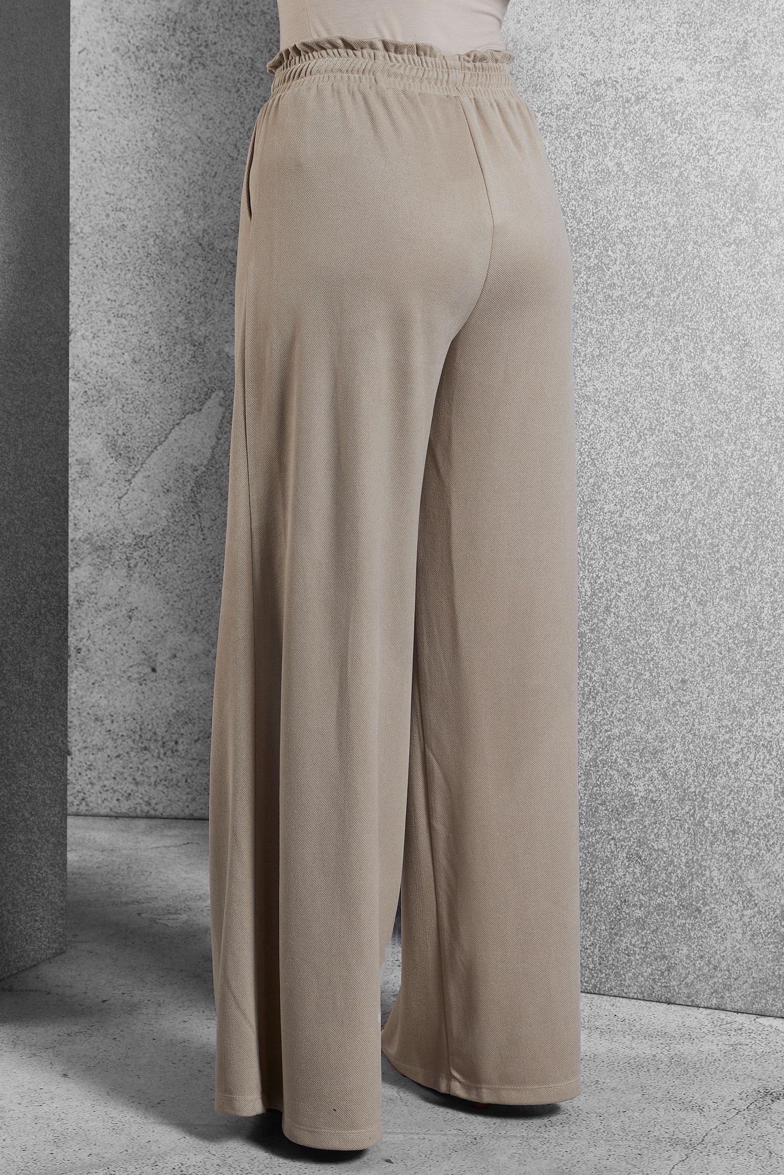 Vêtements hijab BEIGE PANTALON À TAILLE ÉLASTIQUE 70796