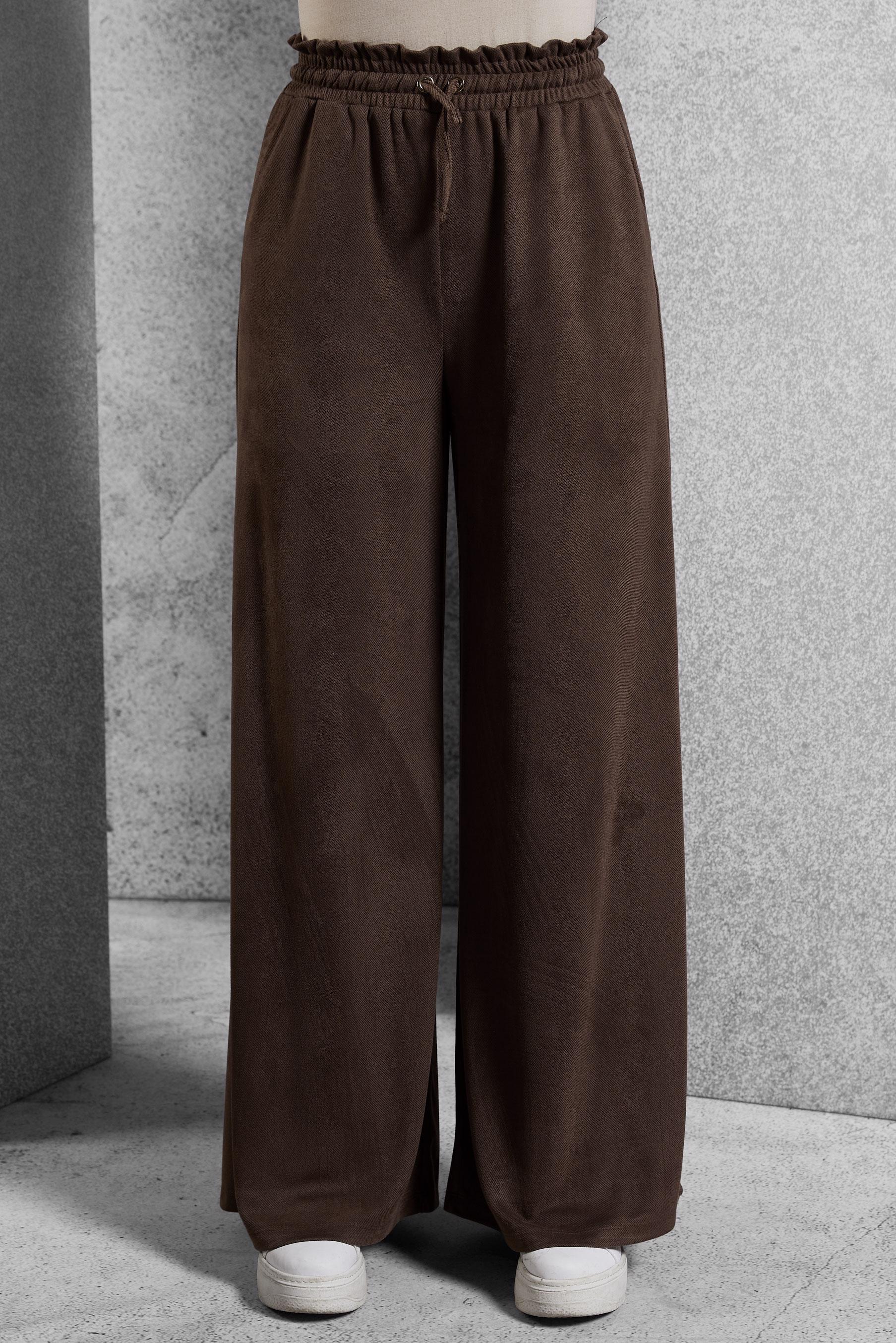 Vêtements hijab BRUN PANTALON À TAILLE ÉLASTIQUE 70796
