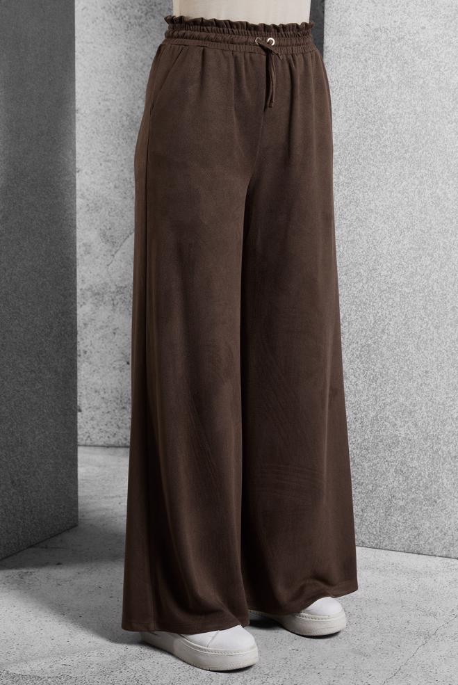 Vêtements hijab BRUN PANTALON À TAILLE ÉLASTIQUE 70796 - ALVİNA