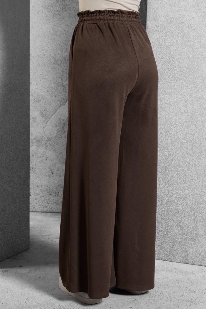 Vêtements hijab BRUN PANTALON À TAILLE ÉLASTIQUE 70796 - ALVİNA