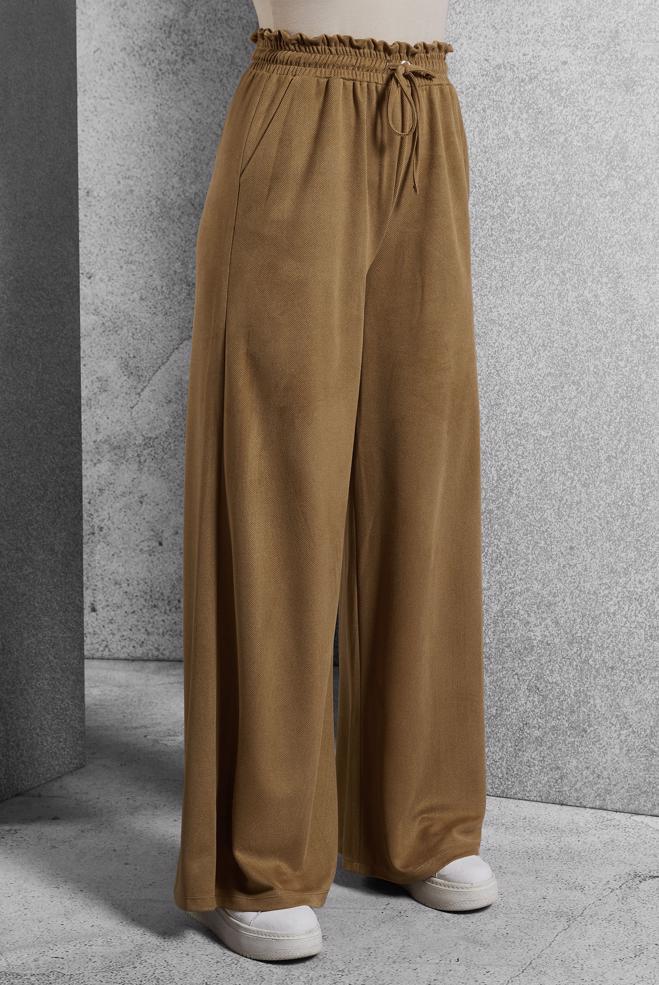 Vêtements hijab BRUN PANTALON À TAILLE ÉLASTIQUE 70796 - ALVİNA