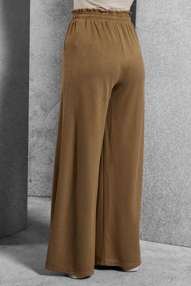 Vêtements hijab BRUN PANTALON À TAILLE ÉLASTIQUE 70796 - ALVİNA