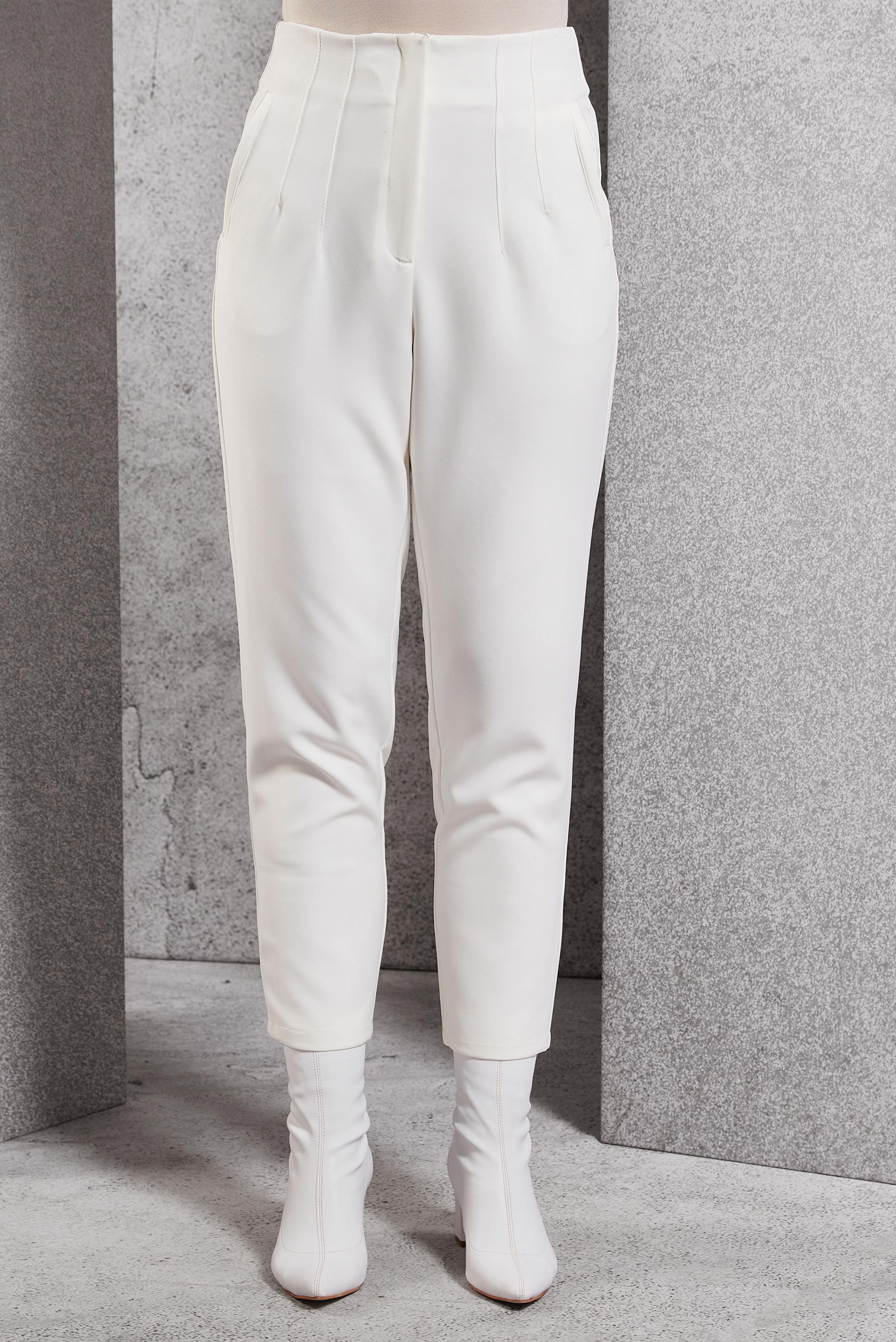 Tesettür giyim BEYAZ YÜKSEK BEL PANTOLON 70797