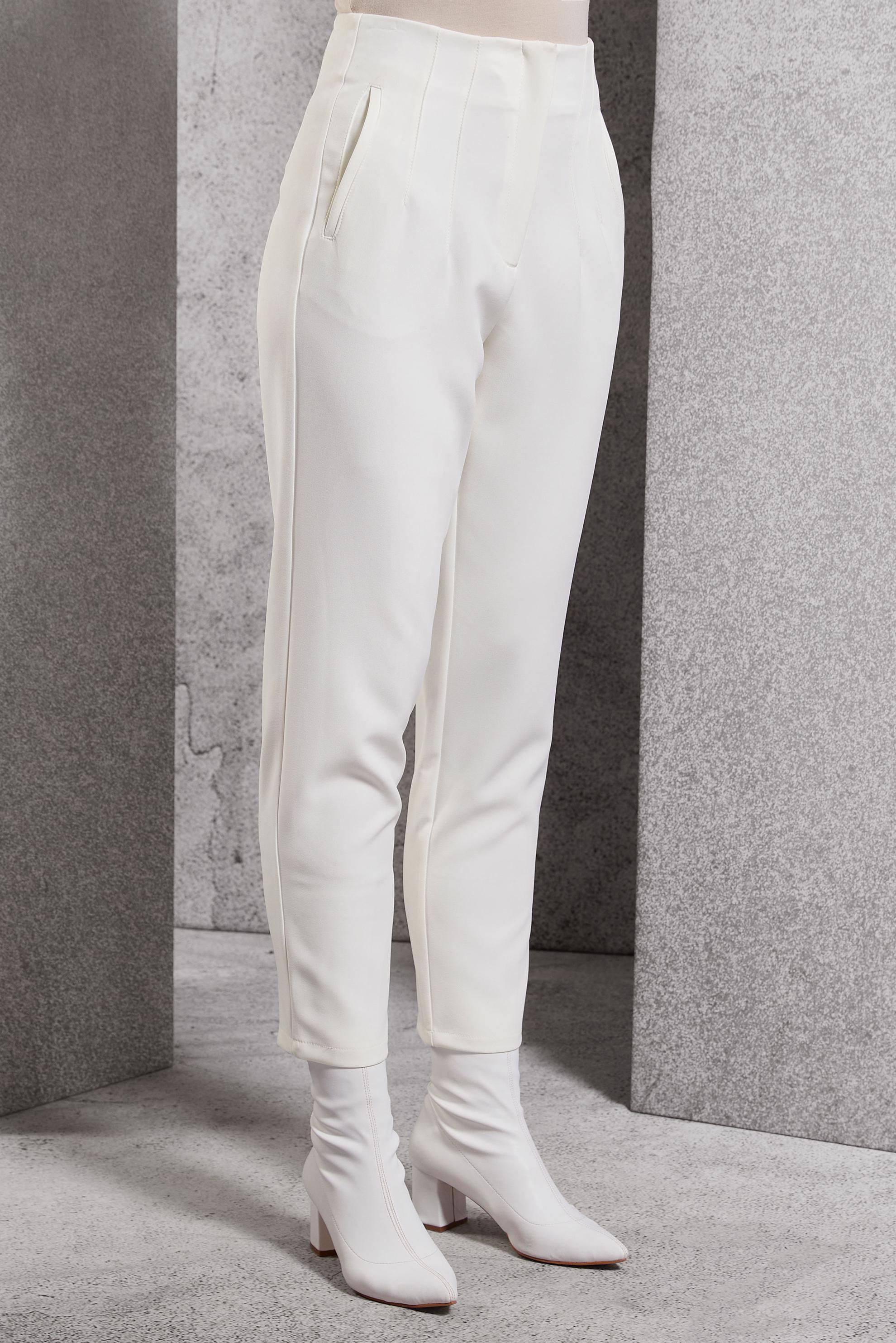 Tesettür giyim BEYAZ YÜKSEK BEL PANTOLON 70797