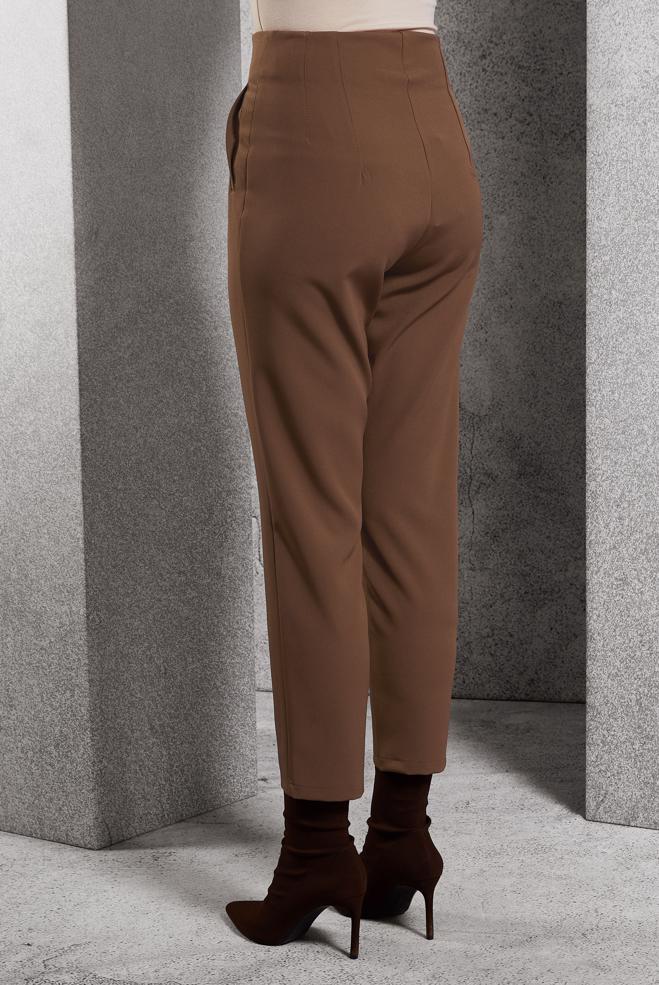 Vêtements hijab BRUN PANTALON TAILLE HAUTE 70797 - ALVİNA