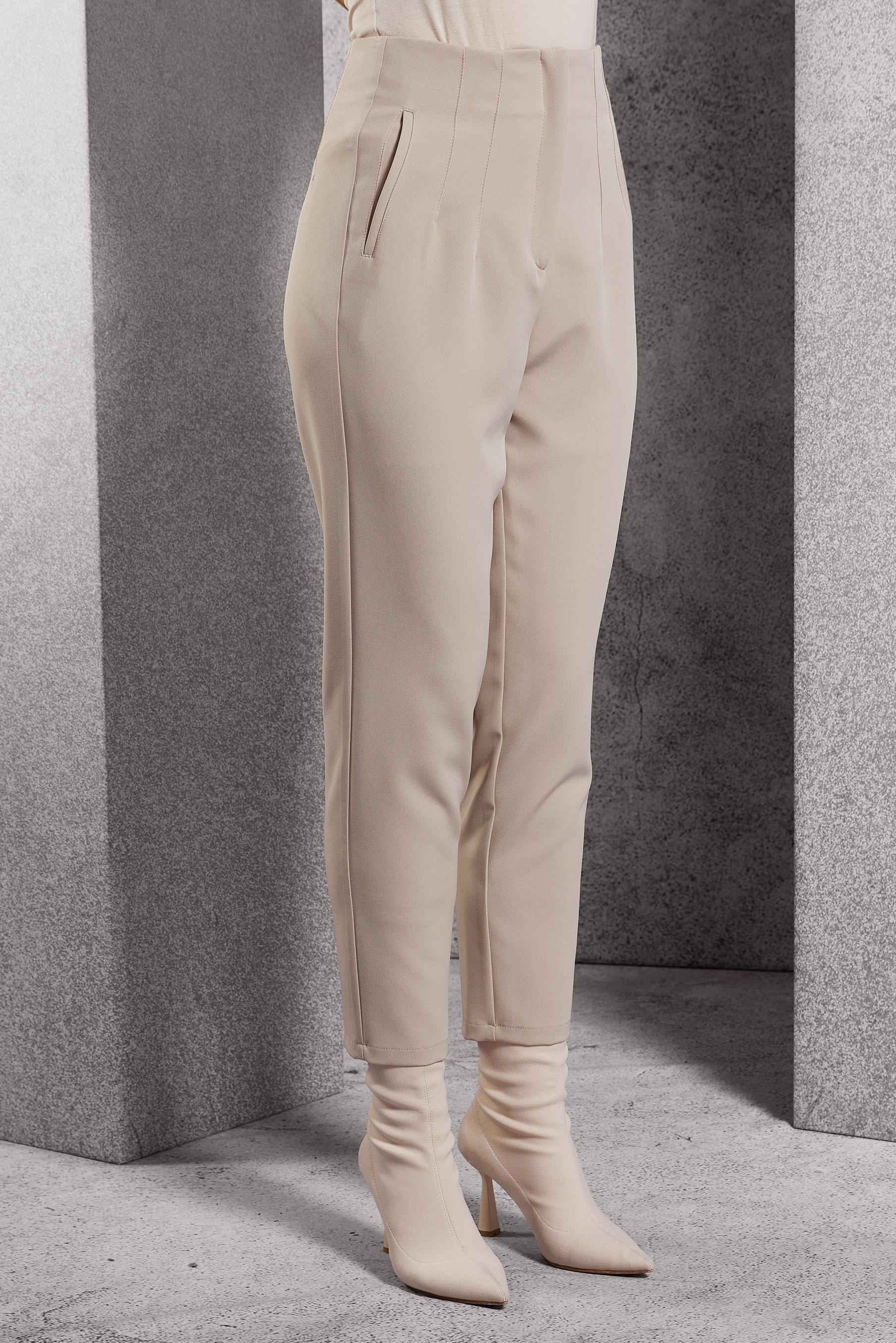 Tesettür giyim BEJ YÜKSEK BEL PANTOLON 70797