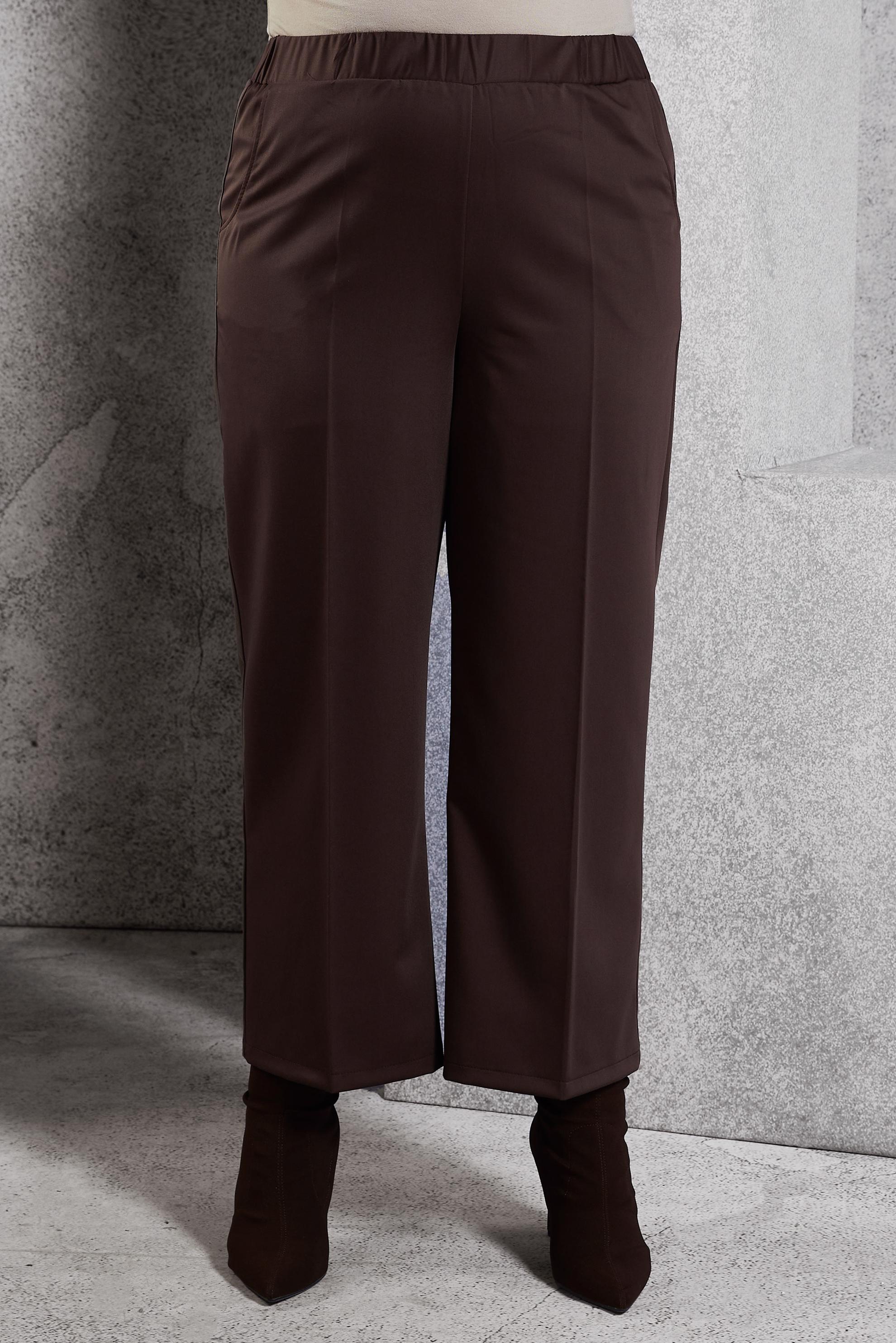 Vêtements hijab BRUN PANTALON À TAILLE ÉLASTIQUE 70800