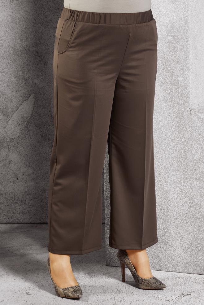 Vêtements hijab VISON PANTALON À TAILLE ÉLASTIQUE 70800 - ALVİNA