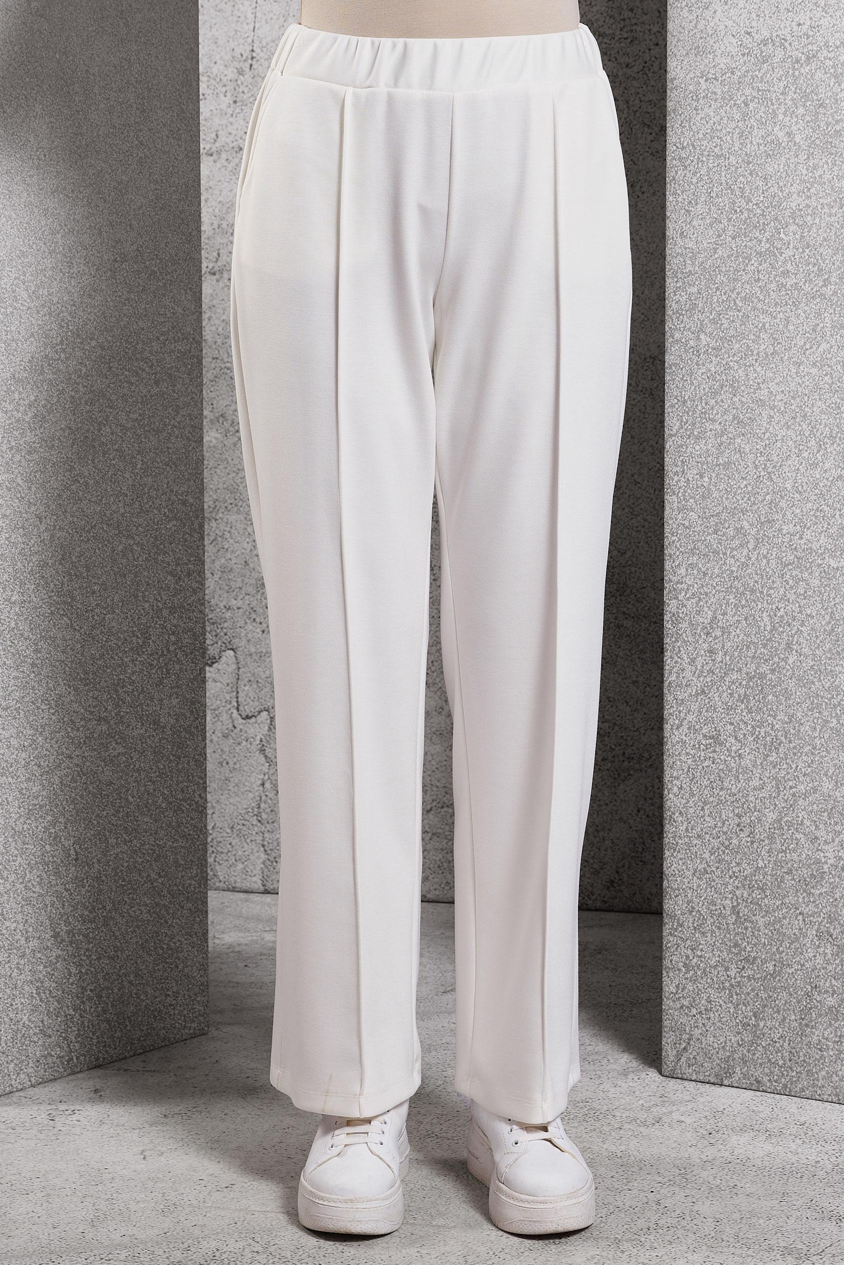 Vêtements hijab BLANC PANTALON À TAILLE ÉLASTIQUE 70801