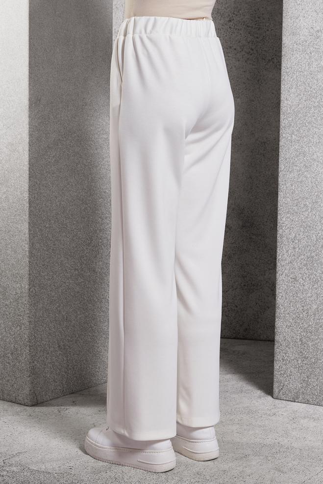 Vêtements hijab BLANC PANTALON À TAILLE ÉLASTIQUE 70801 - ALVİNA