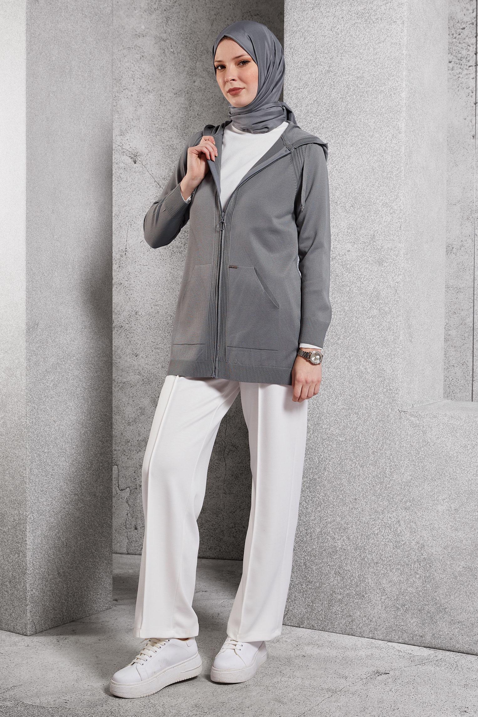 Vêtements hijab BLANC PANTALON À TAILLE ÉLASTIQUE 70801