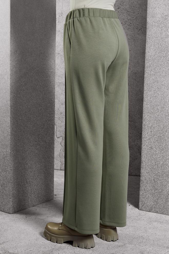 Vêtements hijab KAKI PANTALON À TAILLE ÉLASTIQUE 70801 - ALVİNA