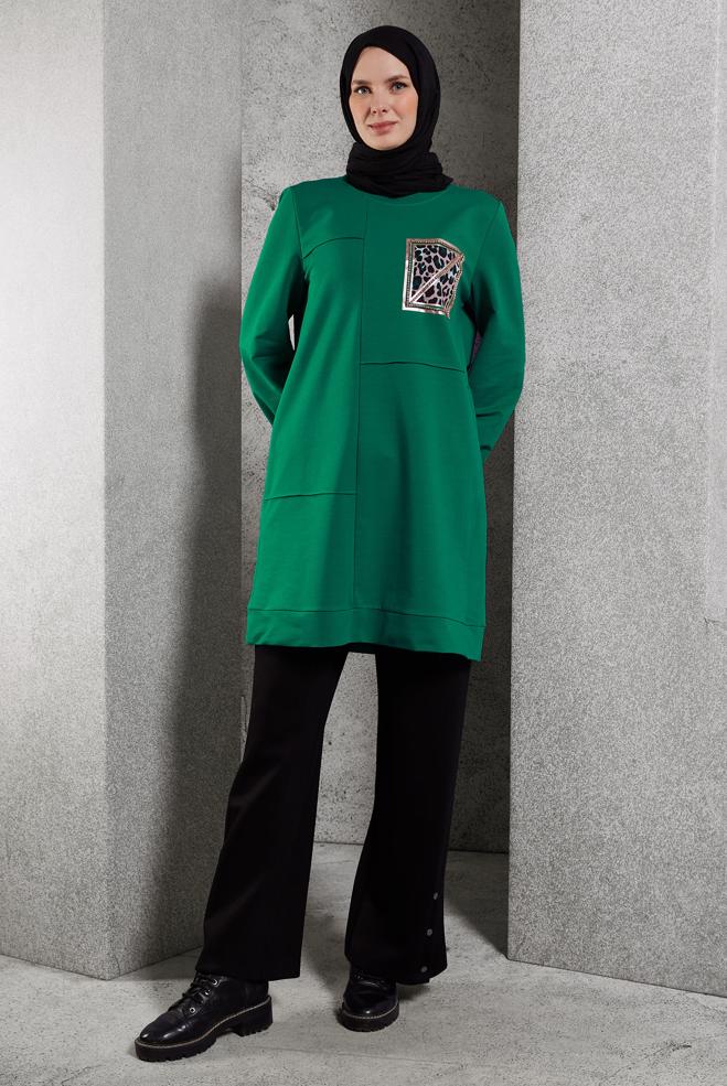 Vêtements hijab NOIR PANTALON À JAMBES LARGES 70802 - ALVİNA