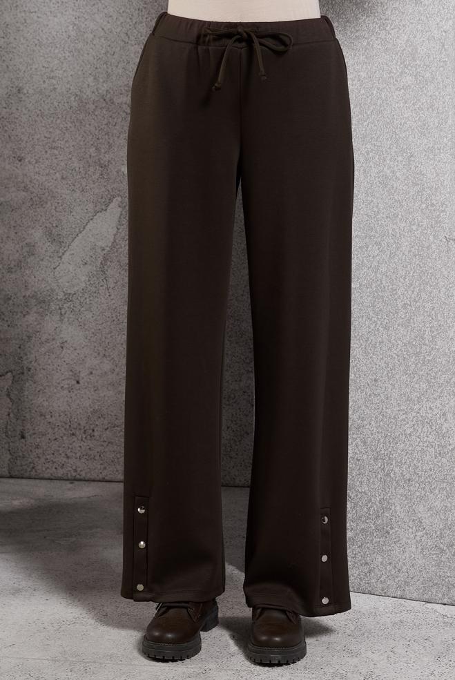 Vêtements hijab BRUN PANTALON À JAMBES LARGES 70802 - ALVİNA