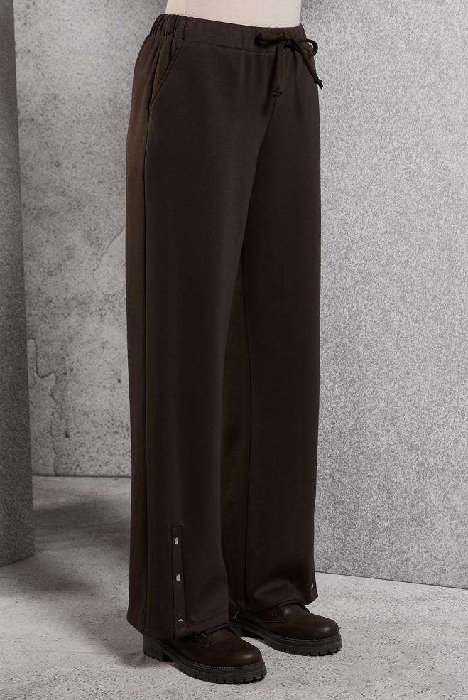 Vêtements hijab BRUN PANTALON À JAMBES LARGES 70802 - ALVİNA