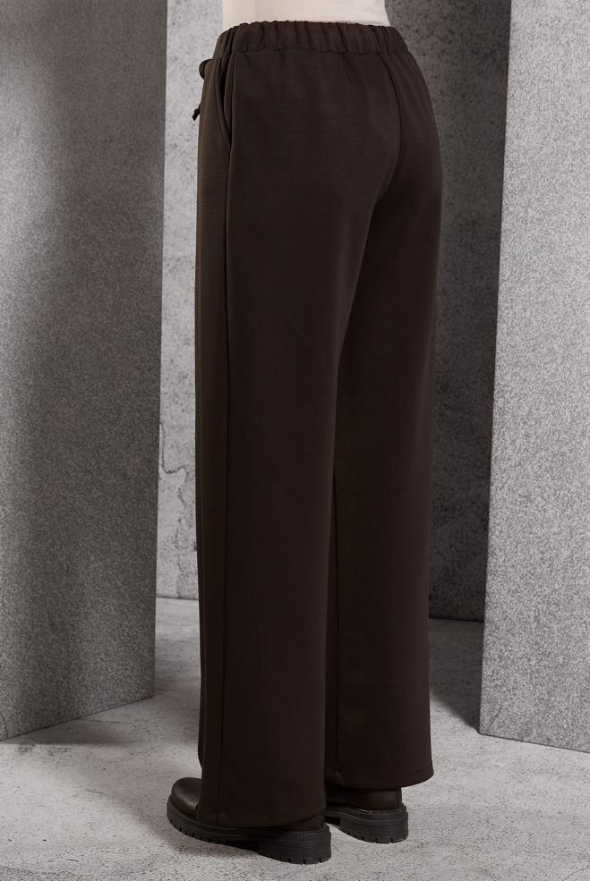 Vêtements hijab BRUN PANTALON À JAMBES LARGES 70802 - ALVİNA