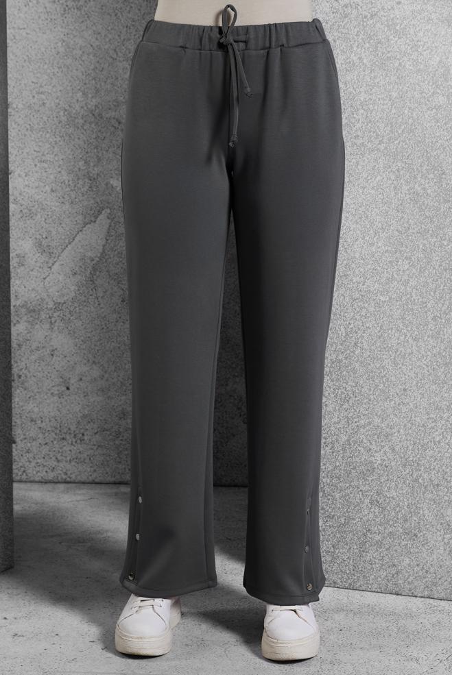 Vêtements hijab GRIS PANTALON À JAMBES LARGES 70802 - ALVİNA