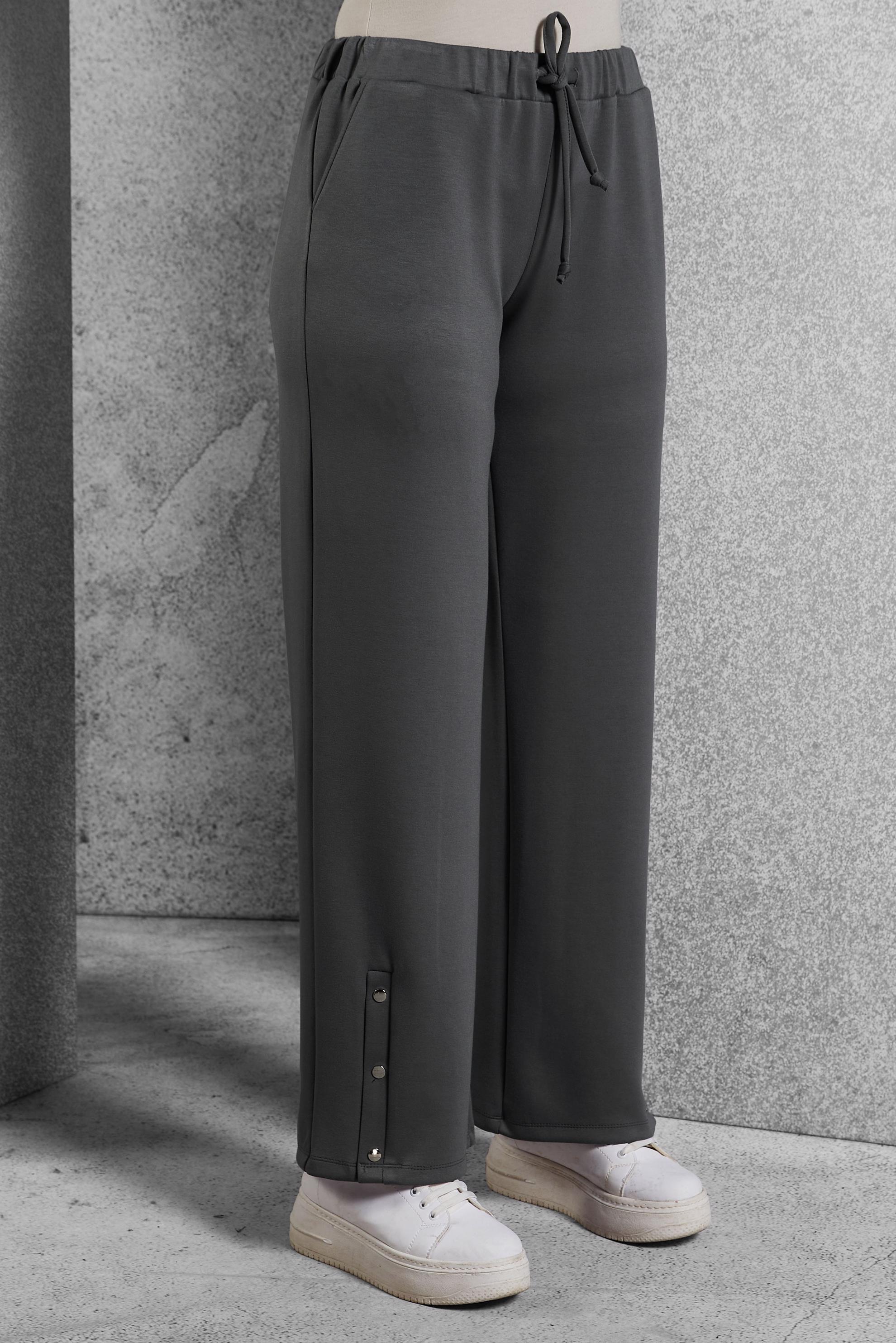 Vêtements hijab GRIS PANTALON À JAMBES LARGES 70802