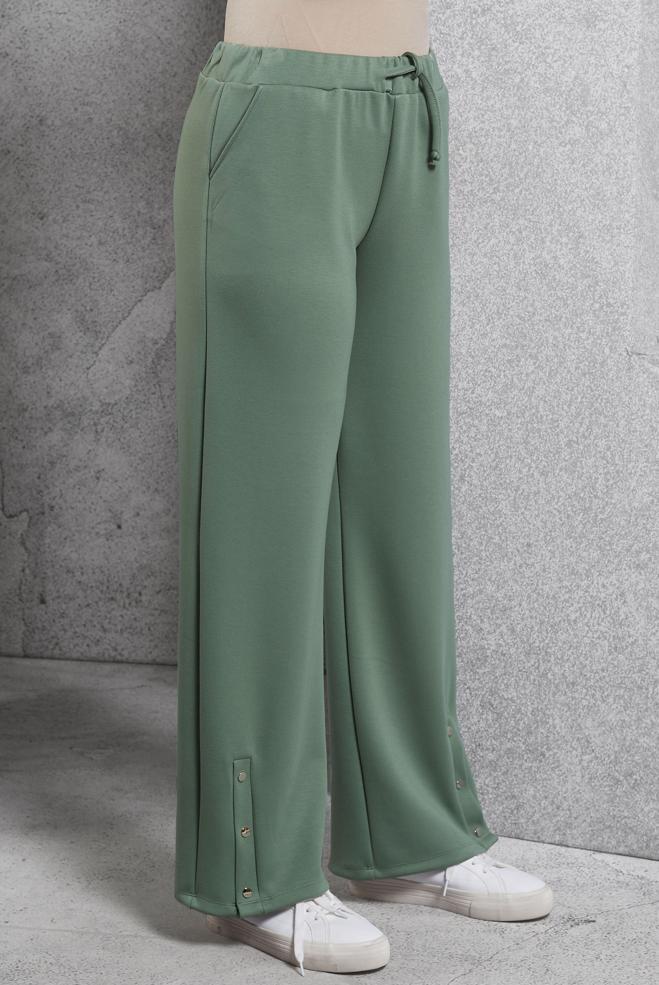 Vêtements hijab VERT PANTALON À JAMBES LARGES 70802 - ALVİNA
