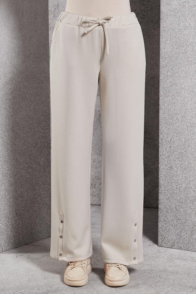 Vêtements hijab ÉCRUE PANTALON À JAMBES LARGES 70802 - ALVİNA