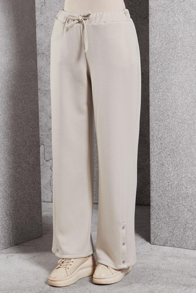 Vêtements hijab ÉCRUE PANTALON À JAMBES LARGES 70802 - ALVİNA