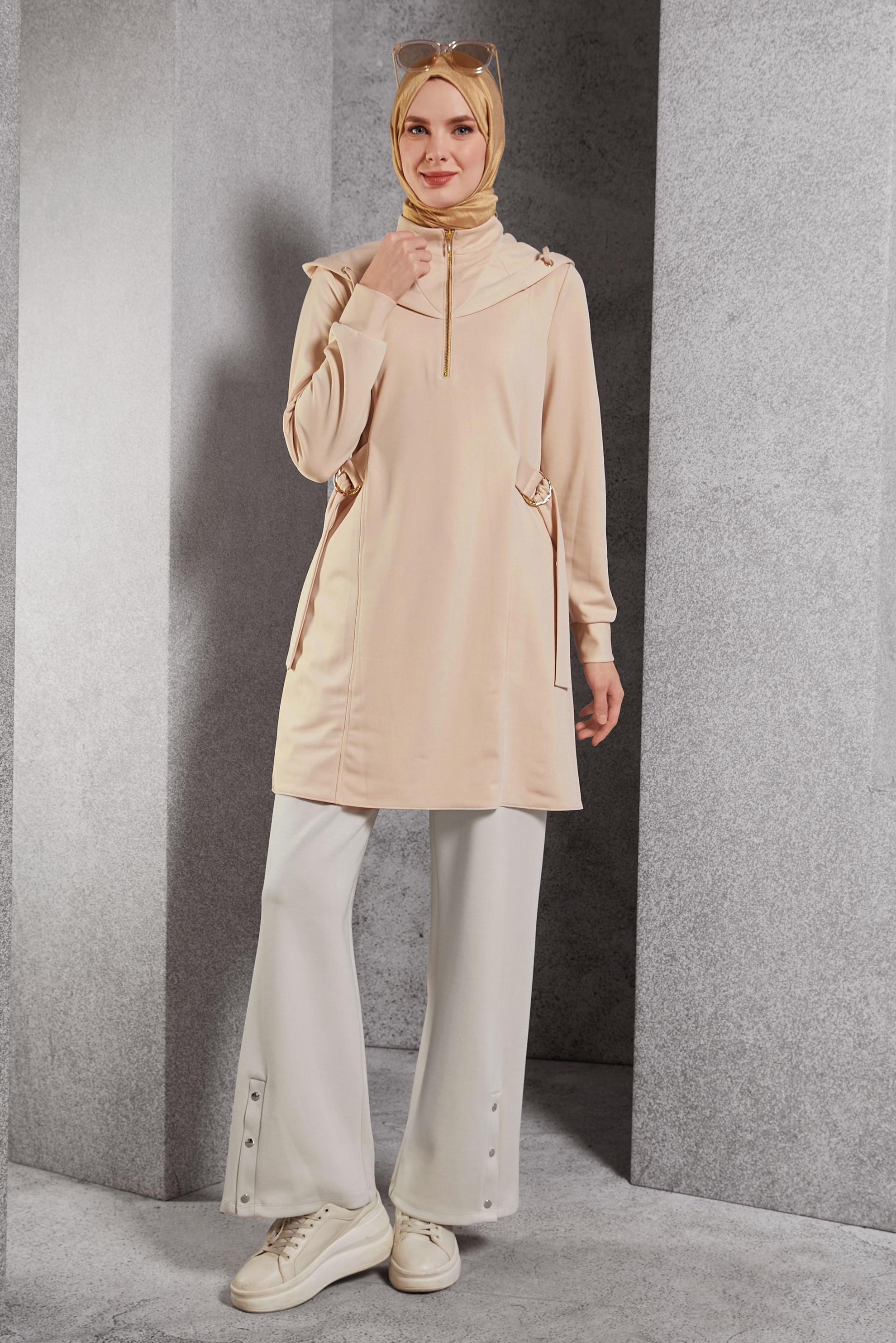 Vêtements hijab ÉCRUE PANTALON À JAMBES LARGES 70802