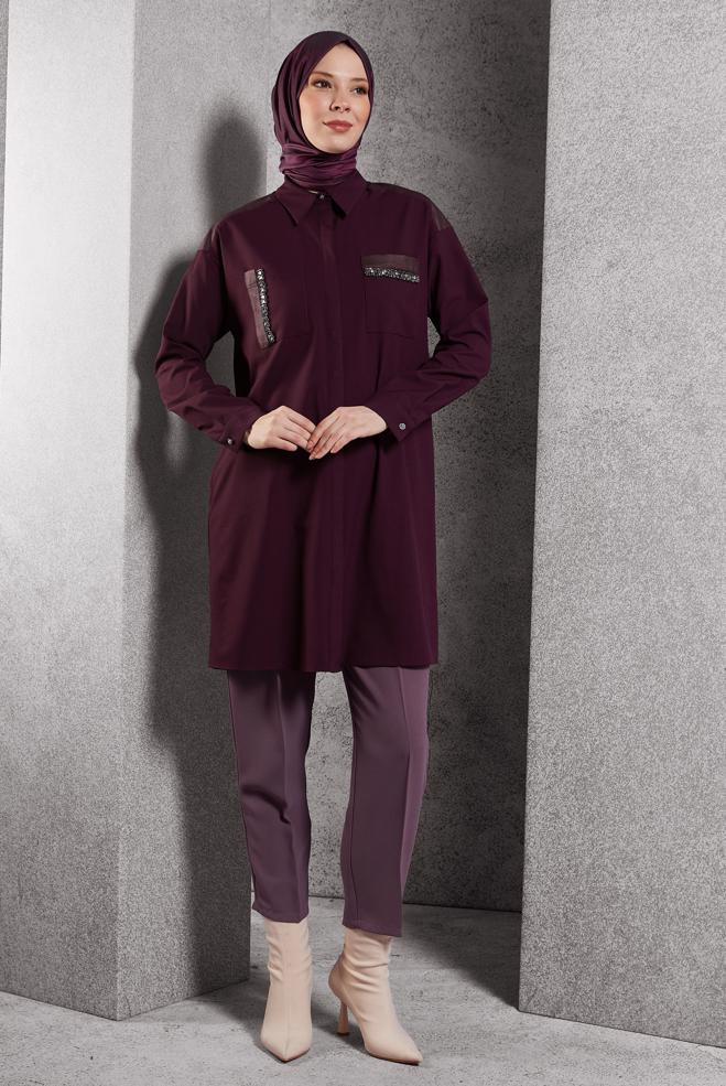 Hijab clothing PURPLE CARROT CUT PANTS 70804 - ALVİNA