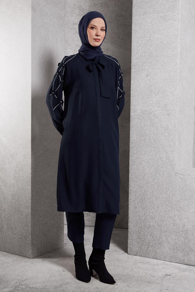 Hijab clothing NAVY BLUE CARROT CUT PANTS 70804 - ALVİNA