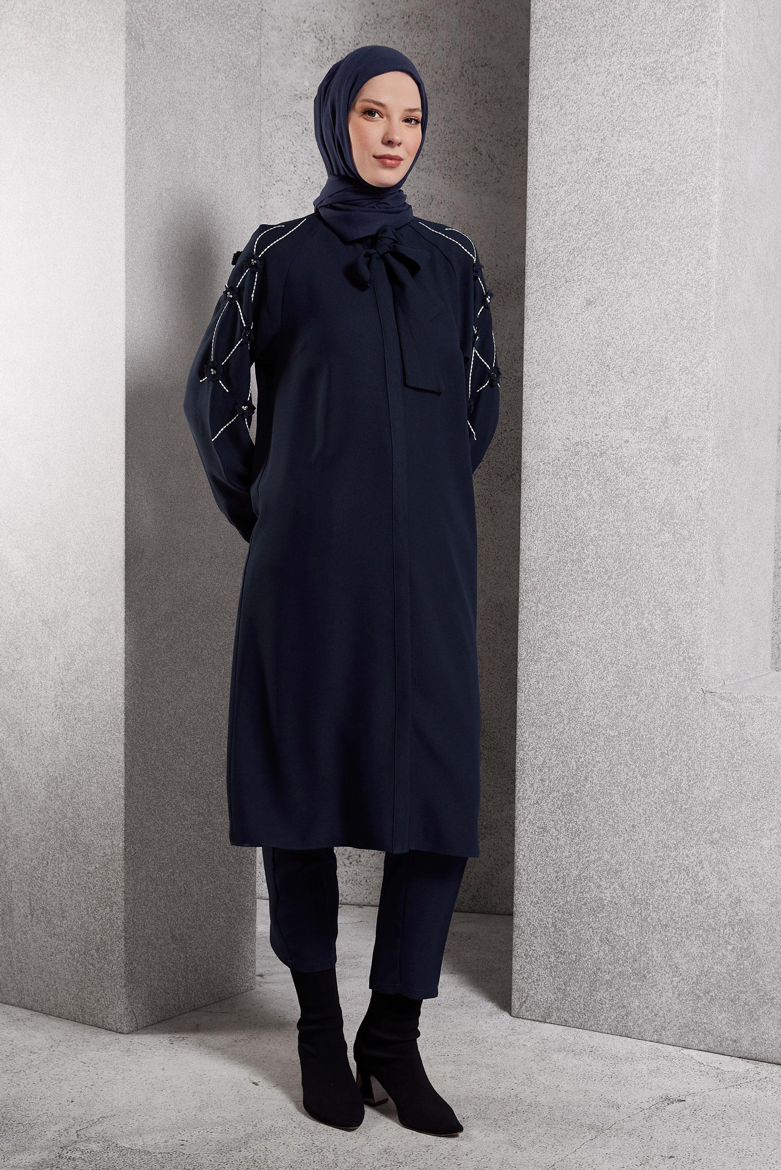 Vêtements hijab BLEU MARINE PANTALON COUPE CAROTTE 70804